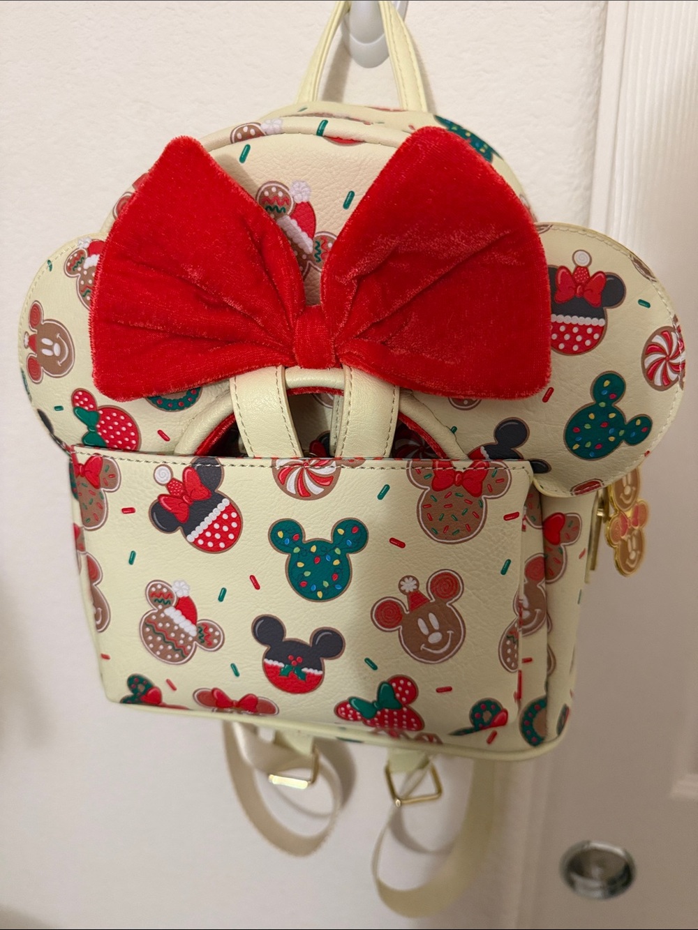 Loungefly Disney Mickey Minnie Gingerbread Christmas Backpack & Ears Set